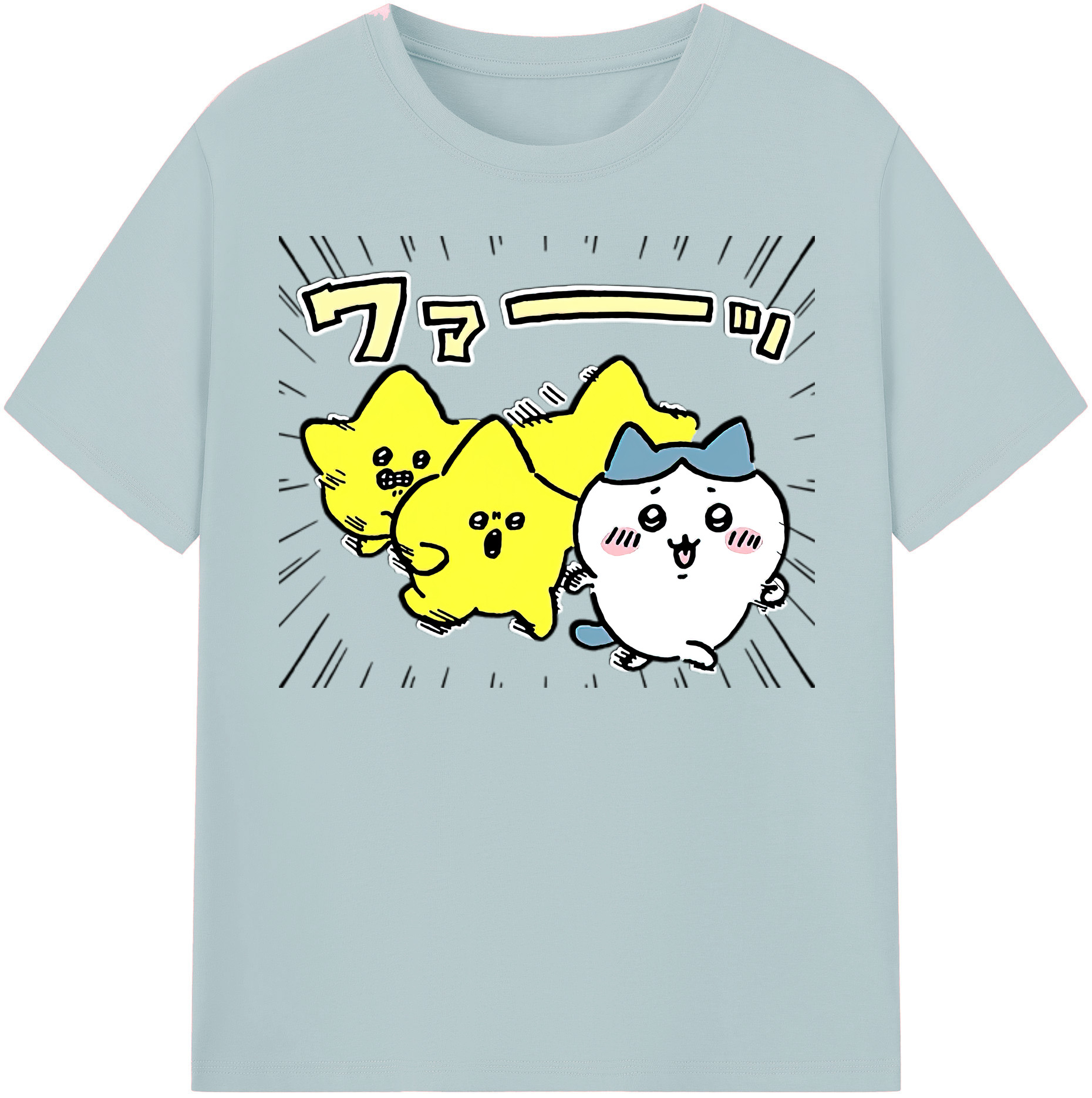 （画像用） ちいかわ 流れ星 Chii-kawa Shooting star 綿100％半袖Tシャツ（フロントプリント）